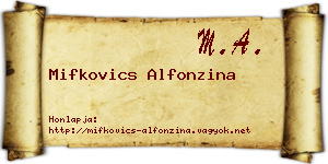 Mifkovics Alfonzina névjegykártya